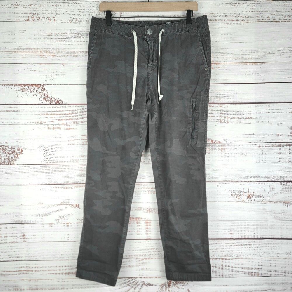 Vuori Camo Ripstop Pants Womens L VW401 Hiking Outdoors Cotton Gray Black